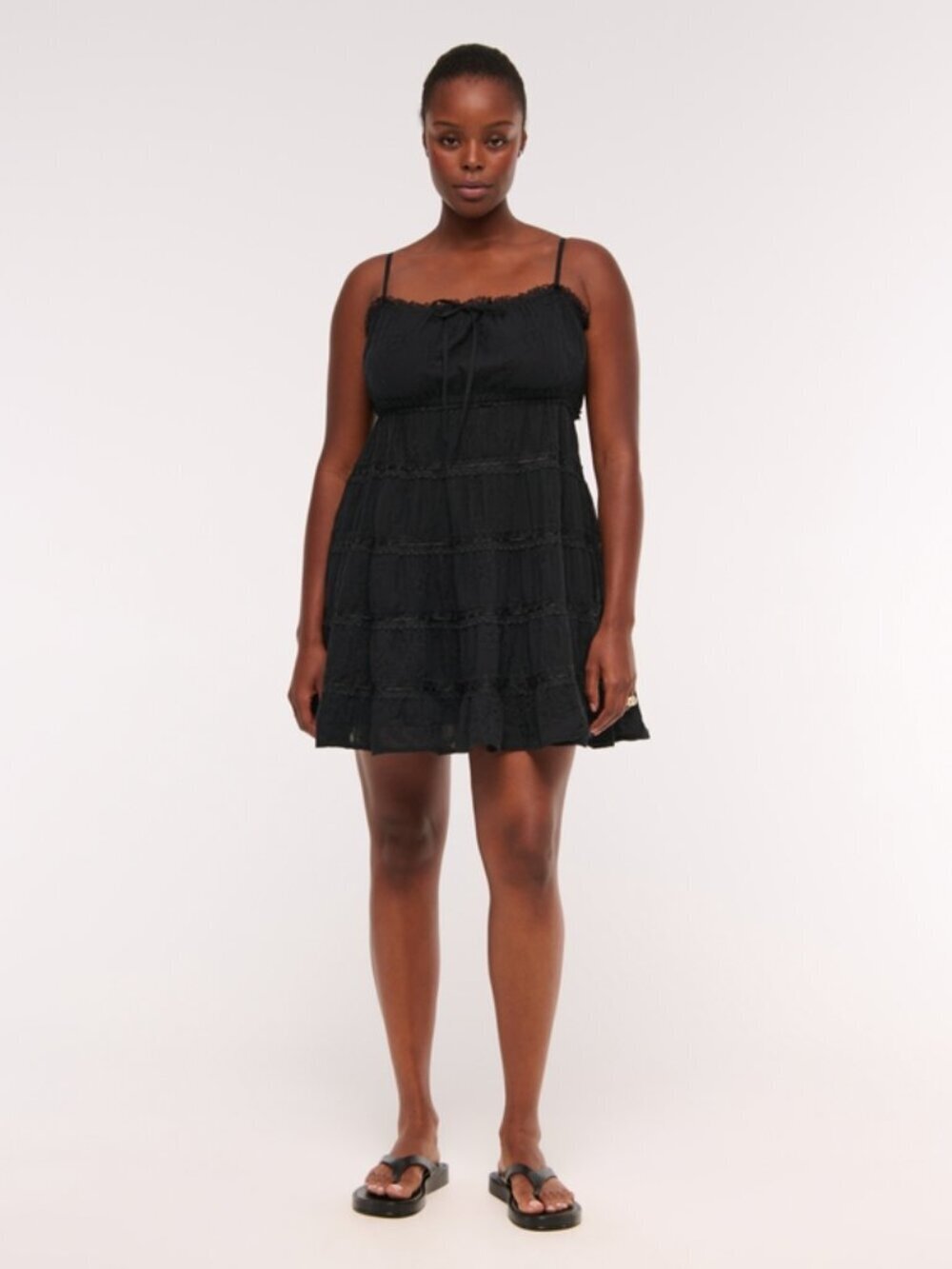 Abercrombie & Fitch Lace Tie Front Tiered Mini Dress Bohemian Chic  - NWT - XS